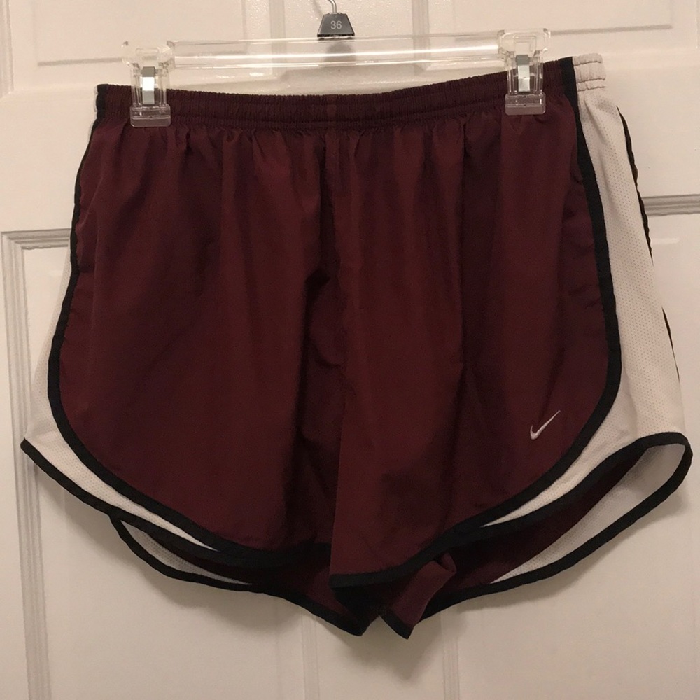 Maroon/black/white Nike Dri-fit shorts